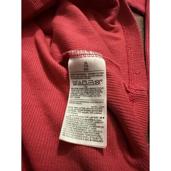 Old Navy XL Pink Ribbed Long Sleeve Scoop Neck Stretch Knit Top Romantic Casual - Picture 4 of 4